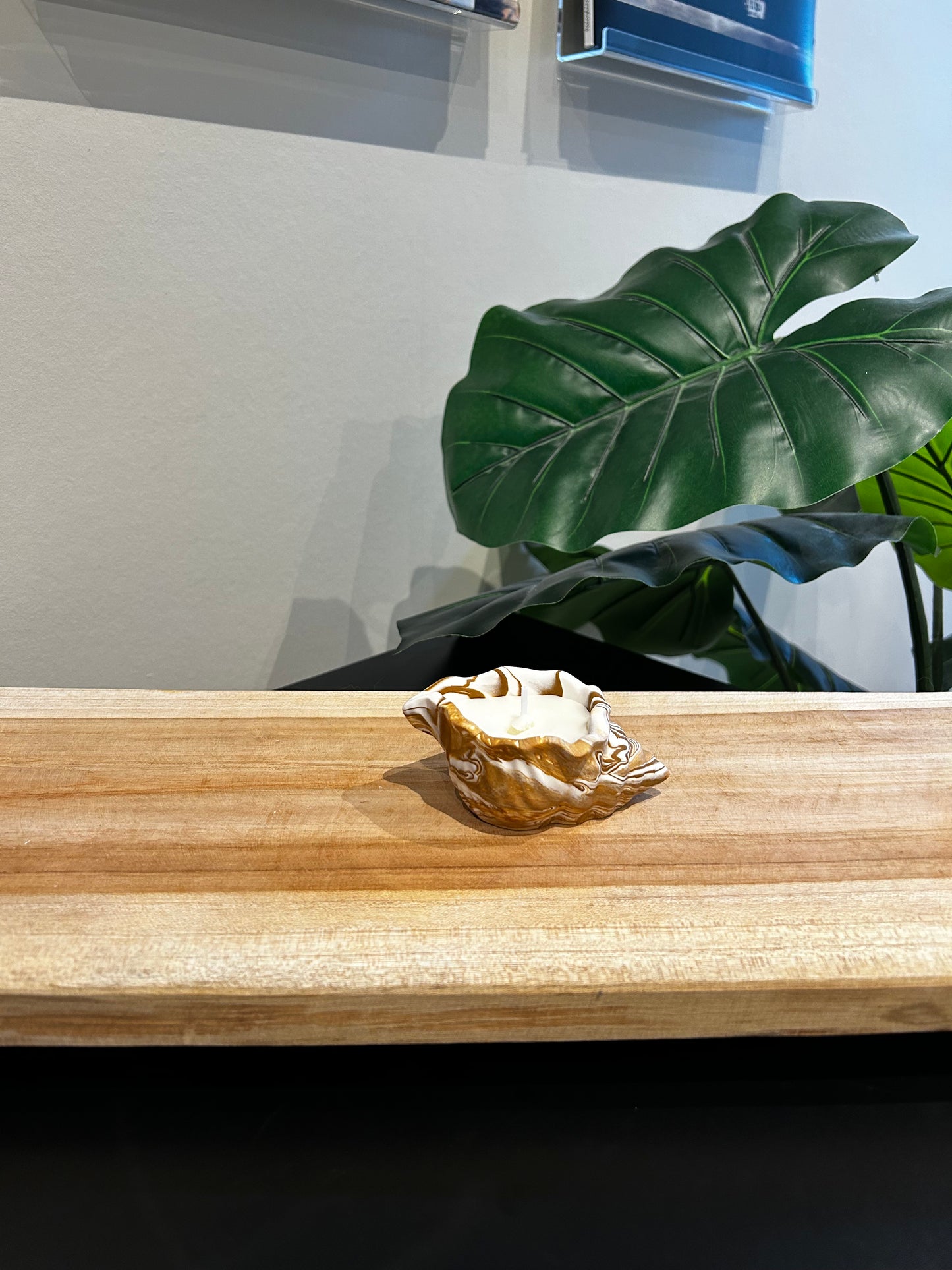 SEASHELL bruin marmer effect (1) - kaars
