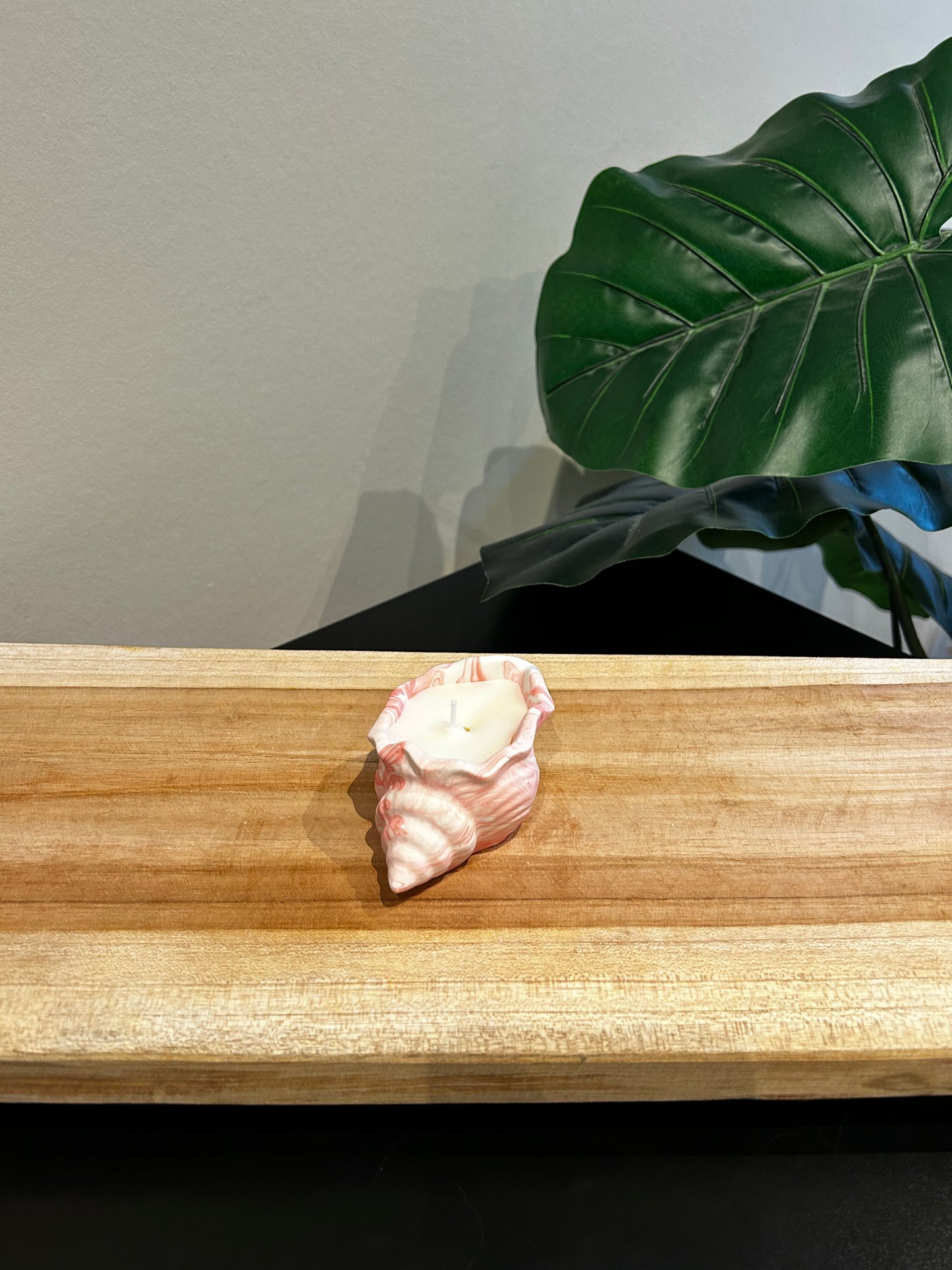 SEASHELL roze marmer effect  - kaars