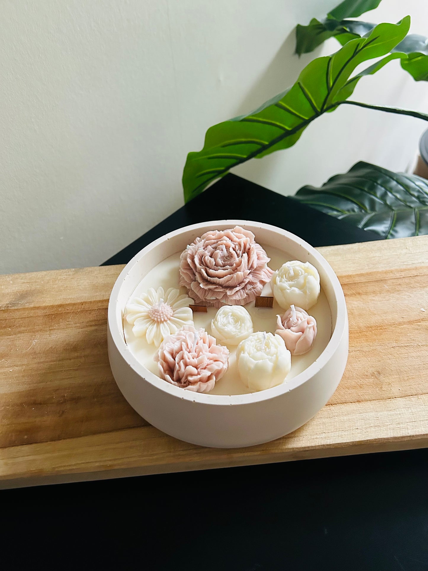 FLOWER BOWL bruin - kaars