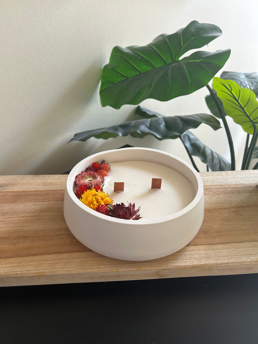 Dried flower bowl - kaars