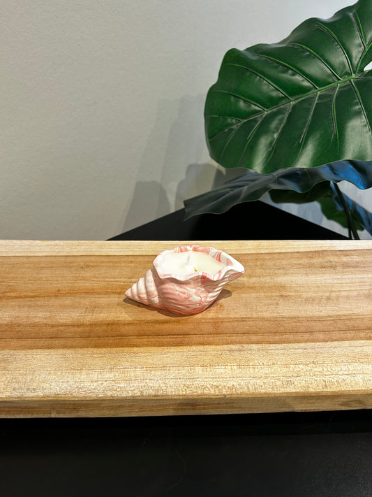 SEASHELL roze marmer effect  - kaars