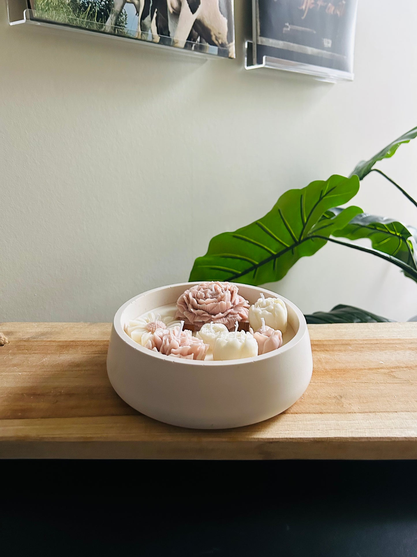 FLOWER BOWL bruin - kaars