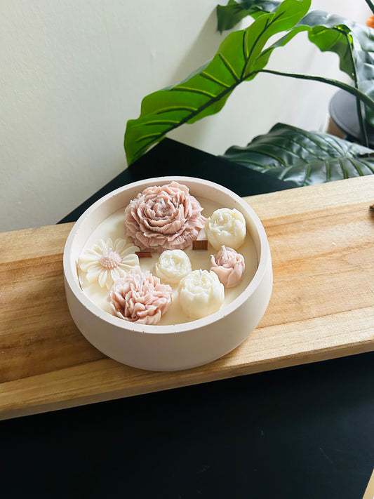 FLOWER BOWL bruin - kaars